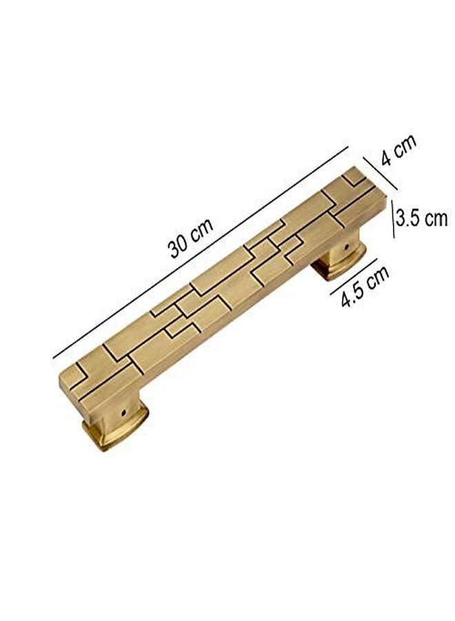 إنديد طقم مقابض أبواب نحاسية عتيقة الطراز للمنزل، 12 بوصة (عبوة من قطعتين) (التصميم 2) - Image 3